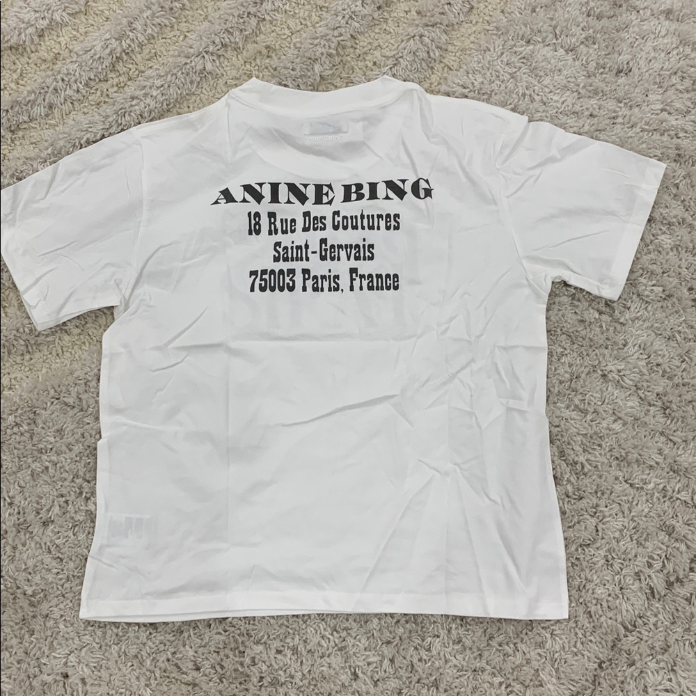 Anine Bing Paris Logo Woman’s White T-Shirt Women’s Sizes Small & Medium - Picture 2 of 2